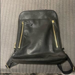 Black Leather Backpack (Margot) - Women | Color: Black
